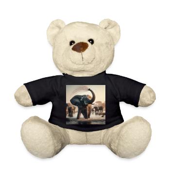 Elephants in the jungle - Teddy Bear - black - Front