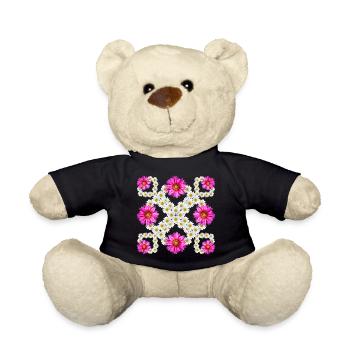 Gazania Marguerite Blossom Floral Pattern Daisies - Teddy Bear - black - Front