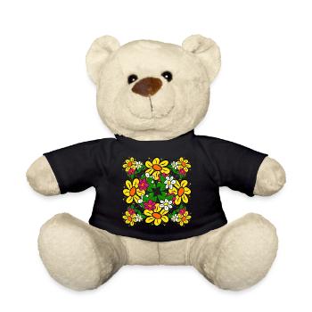Blumenstrauß Blumenmuster Blumenranke Blume floral - Teddy - Schwarz - Vorne