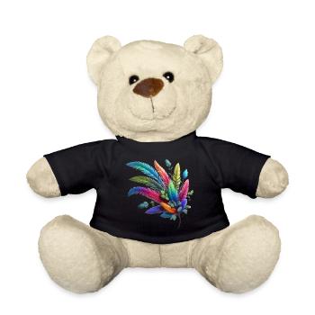 Farbenfrohe Federn. Lebendig und detailreiche - Teddy - Schwarz - Vorne