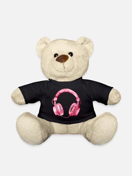 Headphones Listen to music - Teddy Bear - black