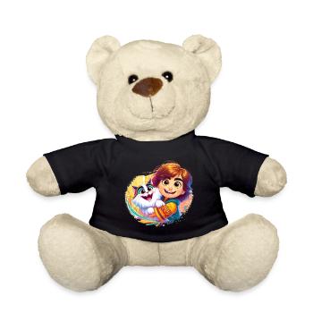 Fille avec chat mignon coloré - Nounours - noir - Devant
