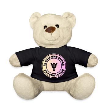 je suis une super psychologue - Nounours - noir - Devant