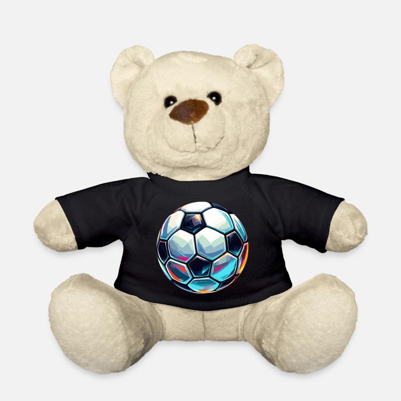 Bunt schimmernder Fußball mit Lichtreflexe - Teddy - Schwarz