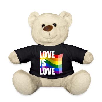 Regenbogen Liebe Wellen-Design - Teddy - Schwarz - Vorne