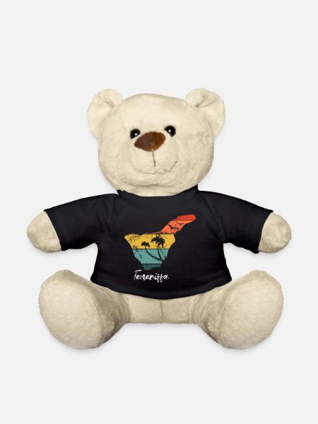 Tenerife map outline Canary Islands holiday vintage - Teddy Bear - black