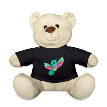 Colibri Mascotte mignonne Personnage de dessin animé Kawaii - Nounours - noir - Devant