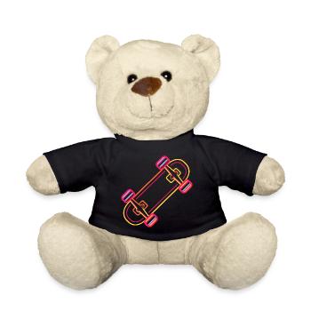 Skateboard Cartoon Look - Teddy Bear - black - Front