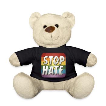 LGBTQ Stop Hate - Teddy - Schwarz - Vorne