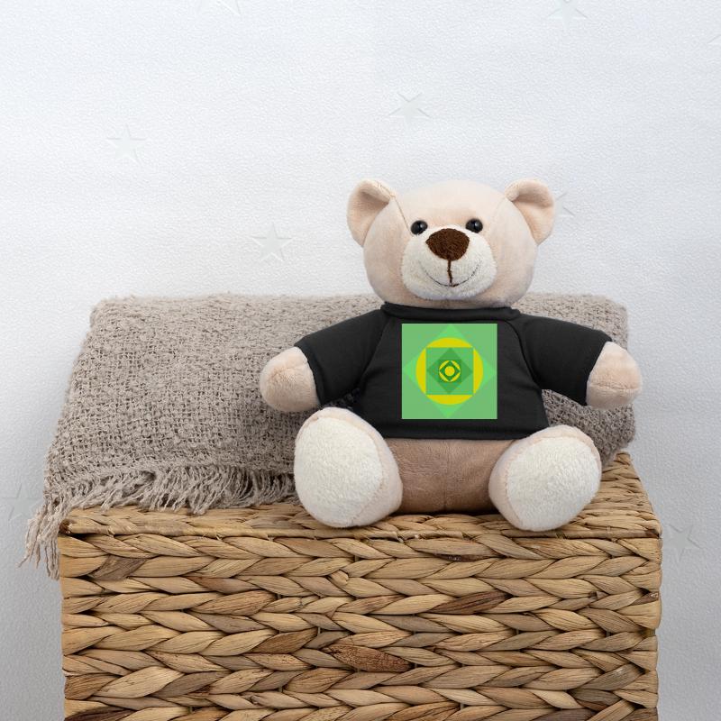 Colour play patterns in green and yellow Teddy Bear