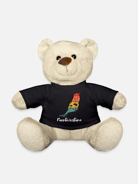 Fuerteventura outline map Canary Islands retro vintage - Teddy Bear - black