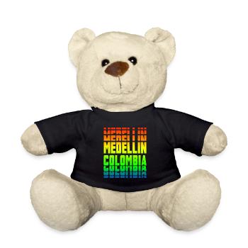 Medellin Kolumbien Regebogen Design - Teddy - Schwarz - Vorne