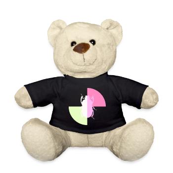 Duo White Pastel Pink - Teddy Bear - black - Front