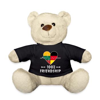 100 % amitié entre la Lituanie et l'Allemagne - Nounours - noir - Devant