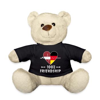 Lettland und Deutschland 100% Freundschaft - Teddy - Schwarz - Vorne