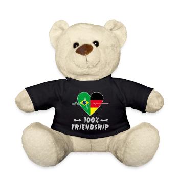 100 % amitié entre le Brésil et l'Allemagne - Nounours - noir - Devant