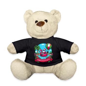 Feiern Sie Weihnachten im Juli mit dem Weihnachtsmann und dem Flamingo! - Teddy - Schwarz - Vorne