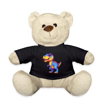 dinosaure coloré kawaii personnage de dessin animé clipart - Nounours - noir - Devant