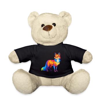 Fuchs Bunte Kawaii Cartoon Figur Clipart - Teddy - Schwarz - Vorne