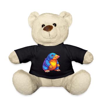 Mole Colorful Kawaii Cartoon Character Clipart - Teddy Bear - black - Front
