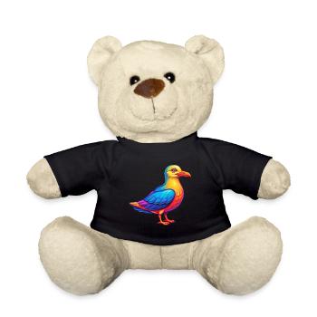 Möwe Bunte Kawaii Cartoon Charakter Clipart - Teddy - Schwarz - Vorne