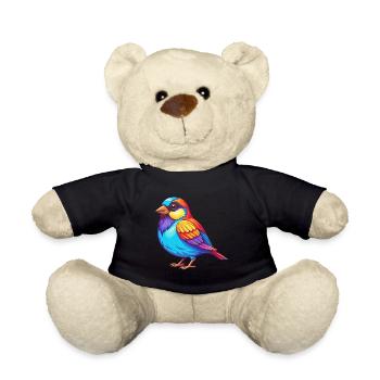 Spatz Bunte Kawaii Cartoon Figur Clipart - Teddy - Schwarz - Vorne