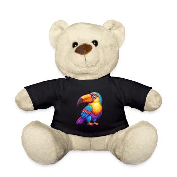 Toucan Colorful Kawaii Cartoon Character Clipart - Teddy Bear - black - Front