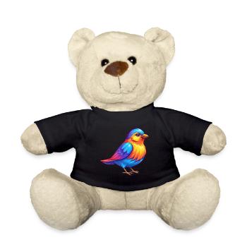 Oiseau Emberiza Personnage de dessin animé Kawaii coloré - Nounours - noir - Devant