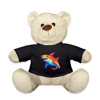 Hammerhead Shark Colorful Kawaii Cartoon Clipart - Teddy Bear - black - Front