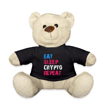 EAT SLEEP CRYPTO REPEAT - Teddy Bear - black - Front