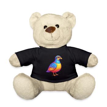 perdrix coloré Kawaii dessin animé Personnage oiseau - Nounours - noir - Devant