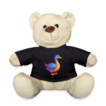 Goose Colorful Kawaii Cartoon Character Bird - Teddy Bear - black - Front