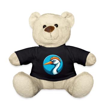 grue mignon kawaii dessin animé clipart animal animal de compagnie logo - Nounours - noir - Devant