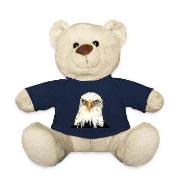 Adlerkopf Illustration mit intensivem Blick - Teddy - French Navy - Vorne