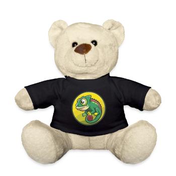 Chameleon Cute Kawaii Cartoon Clipart Pet Animal - Teddy Bear - black - Front