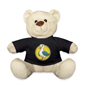 Seagull Cute Kawaii Cartoon Clipart Pet Animal - Teddy Bear - black - Front