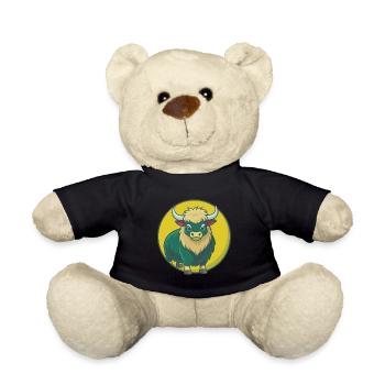Yak Cute Kawaii Cartoon Clipart Pet Animal - Teddy Bear - black - Front
