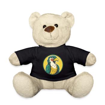 Falcon Cute Kawaii Cartoon Clipart Pet Animal - Teddy Bear - black - Front