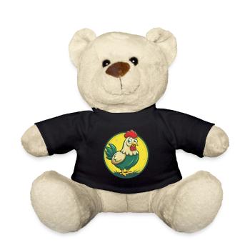 Hen Cute Kawaii Cartoon Clipart Pet Animal - Teddy Bear - black - Front