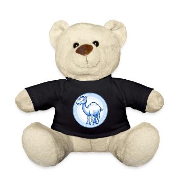 Camel Blue Kawaii Cartoon Character Clipart Pet - Teddy Bear - black - Front