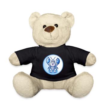 Lobster Blue Kawaii Cartoon Character Clipart Pet - Teddy Bear - black - Front