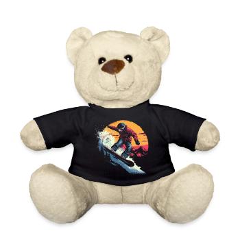 Oldschool Snowboarder - Teddy Bear - black - Front