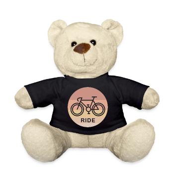retro ride Rennrad Fahrrad Gravel SInglespeed Logo - Teddy - Schwarz - Vorne