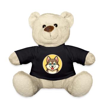 Chien de race Alaskan Klee Kai, dessin animé Kawaii - Nounours - noir - Devant