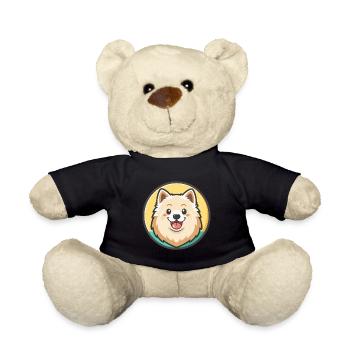 Samoyed Dog Breed Cartoon Character Kawaii Clipart - Teddy Bear - black - Front