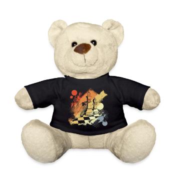 Schach Dame und König - Teddy - Schwarz - Vorne