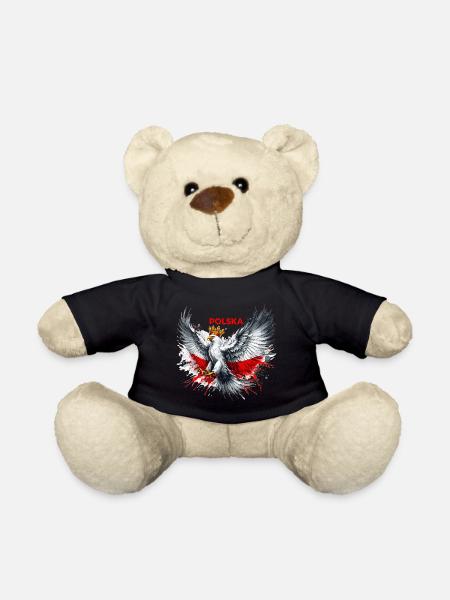 Polen Polska polnisch rot weiß Adler Krone Geschen - Teddy - Schwarz