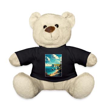 Isle Of Wight Anob Travel Poster Souvenir Paint WP - Teddy Bear - black - Front