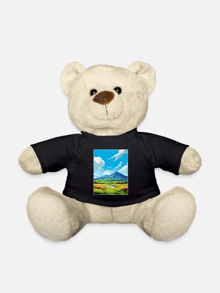 Mourne Mountains Aonb Travel Poster Souvenir WPA - Teddy Bear - black