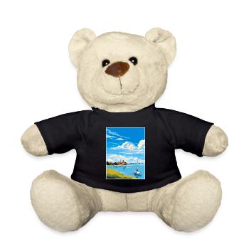 Chichester Harbor Aonb Travel Poster Souvenir WPA - Teddy Bear - black - Front